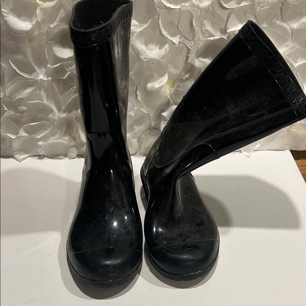 UGG Shiny Black Kids Rain Boots